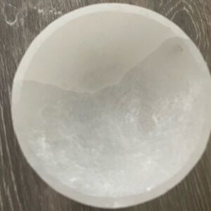 Selenite bowl and moonstone crystal